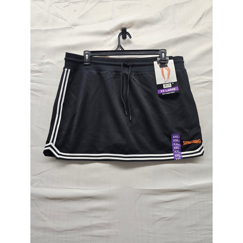 Spalding Womens Tech‎ Fleece Skort Black Polyester Blend Athletic Size XXL